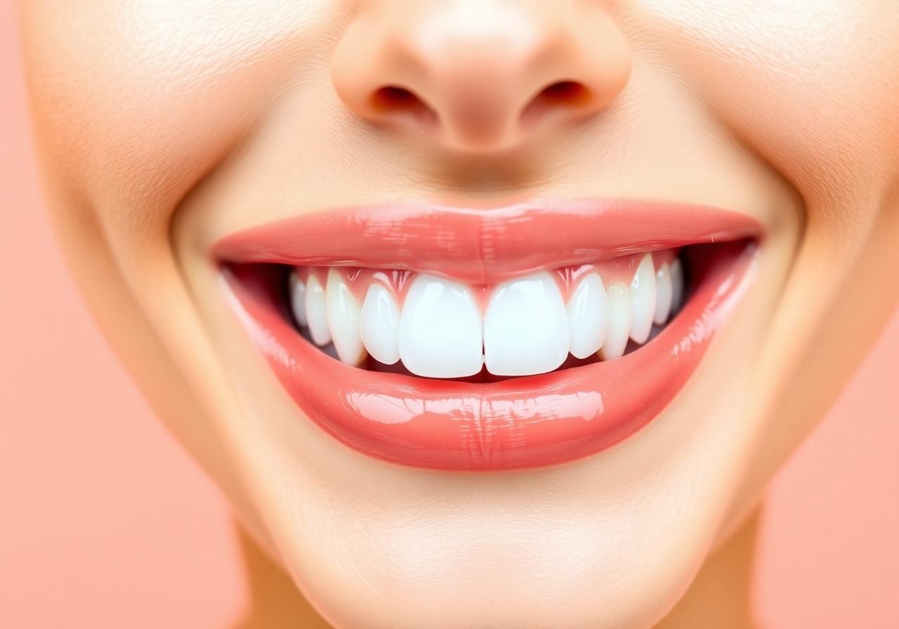 Healthy bright smile after professional cleaning